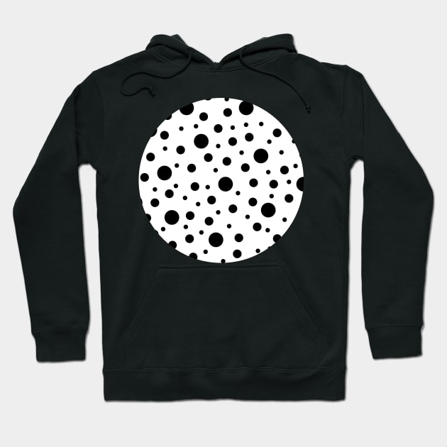 Black White Polka Dot Pattern Hoodie by Looly Elzayat